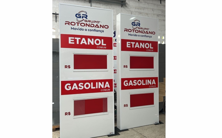 Placa de Preço - Etanol e Gasolina - Grupo Rotondano